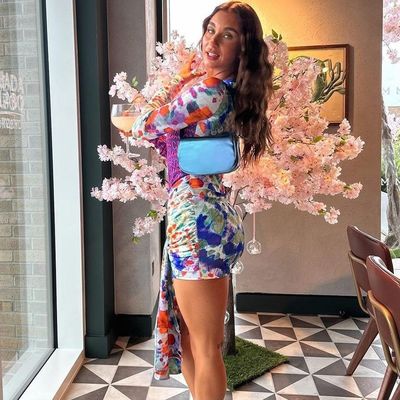 패션 패키지 힙 드레스 밀크 실크 섹시 蕾丝  Spice Girl Print Bag Hip Skirt