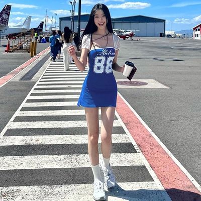 여름 새로운 패션 섹시한 튼튼한 인쇄 랩 힙 스커트 + 가즈 짧은 장갑 웨스트 세트